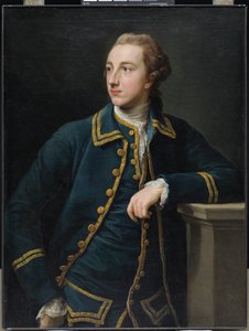 緑のスーツを着た男の肖像、1760年頃（キャンバスに油彩） 作： Pompeo Girolamo Batoni