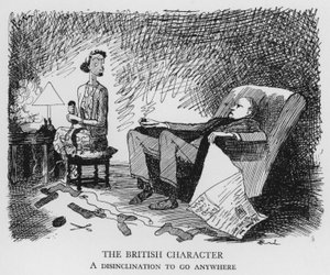 イギリス人の性格、どこにも行きたがらない（リトグラフ 作： Pont
