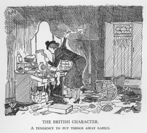 イギリス人の性格、物を安全に片付ける傾向（リトグラフ 作： Pont