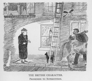 イギリス人の性格、迷信への傾倒（リトグラフ 作： Pont