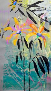 鮮やかな抽象的な花 作： Poonam Choudhary