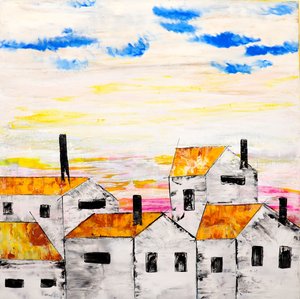 活気あふれる村の町並み 作： Poonam Choudhary