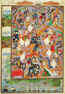 Ms 12531 を追加 f.7 Alfonso I (1128-85) の系統樹 作： Portuguese School