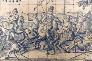 ペルシャ人と戦うアレクサンドル（紀元前356〜323年）、1745年頃（セラミック）（237499も参照）