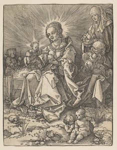 草が茂った銀行のマドンナ、1526年。 作： Possibly Albrecht Dürer