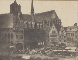 カリフォルニア州イープルのマーケット スクエア。 1851年。 作： Possibly by Louis Désiré Blanquart évrard.