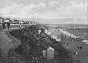 Clacton：The Beach、c1896 作： Poulton and Co