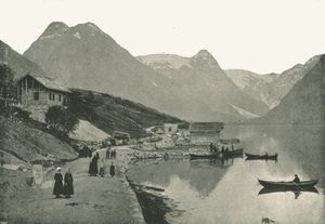 ムンダル、Fjaerlandsfjorden、ソグン、ノルウェー、1895年。