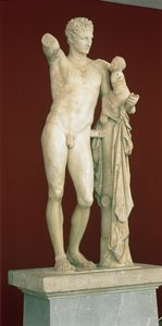 エルメスと乳幼児のディオニュソスの像、紀元前330年頃（パリアンマーブル）