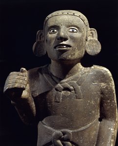 コロンブス以前の文明：アステカの神官の彫刻 作： Pre Columbian