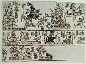 1521年頃のボドレー写本の複製（ベラム製）。 作： Pre Columbian Pre Columbian