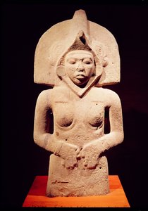 女性の出生図、Huaztec 作： Pre Columbian