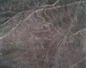 ナスカの地上絵「猿の像」（撮影