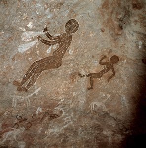 人間の姿。洞窟壁画、紀元前8000～7000年