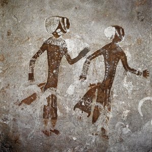 人間の姿。洞窟壁画、紀元前8000～7000年 作： Prehistoric Prehistoric