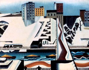 ハーレムリバーズ、1928 作： William Preston Dickinson
