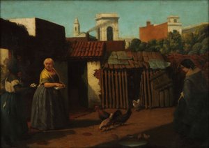 1850年のブエノスアイレスパティオ 作： Prilidiano Pueyrredon