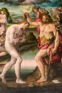 ヨハネによるキリストのバプテスマ 作： Prospero Fontana