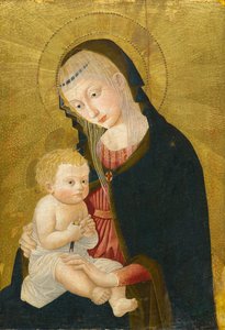 マドンナとチャイルド、1445年以降（パネルにテンペラと金箔） 作： Pseudo Jacopino di Francesco