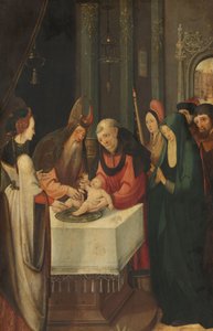 キリストの割礼、祭壇画の左翼、裏面は受胎告知のシーンの聖母 作： Pseudo Jan Wellens de Cock (attributed to)