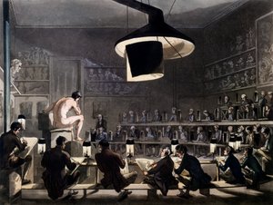 ロイヤルアカデミー、ロンドンのサマセットハウスでの生活、R。アッカーマンによるロンドンの小宇宙、1810年（アクアチント色） 作： Pugin and Rowlandson