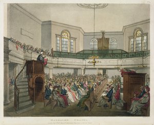 マグダレン礼拝堂、「ロンドンのアッカーマンの小宇宙」から、ジョンブラック（fl.1791-1831）、1809（アクアチント）によって彫刻 作： Pugin and Rowlandson
