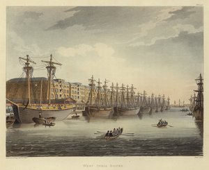 西インドドック 作： Pugin and Rowlandson
