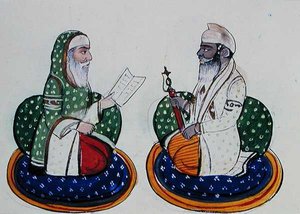 ファキール・ヌール・ウド・ディンとサルダール・アタル・シン 1890年頃（紙に水彩画） 作： Punjabi School