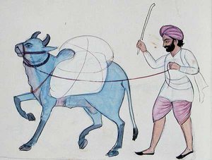 ウォッシャーマン（ドービ）1890年頃（水彩・紙） 作： Punjabi School