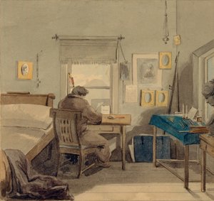 職場で。 1824年のパベルナッシュチョキンの家 作： Pyotr Fyodorovich Sokolov