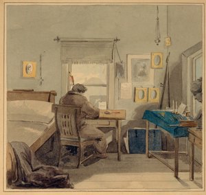 職場で。 1824年のパベルナッシュチョキンの家 作： Pyotr Fyodorovich Sokolov
