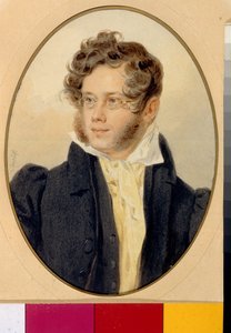 Portrait du Prince Piotr Andreievitch Viazemski (Pierre Wiazemsky) (1792-1878)、poete russe (詩人王子ピョートル A. ヴィアゼムスキーの肖像)。 Oeuvre de Pyotr (Piotr) Fyodorovich Sokolov (Pierre Sokolov) (1791-1848) 作： Pyotr Fyodorovich Sokolov