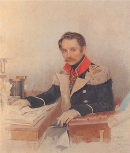 Leonty Vasilievich Dubelt 1792-1862の肖像、ジャンダルム軍団の参謀長、1834年 作： Pyotr Fyodorovich Sokolov