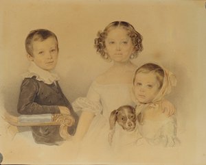 ランスコイの子供たちの肖像、1839 作： Pyotr Fyodorovich Sokolov