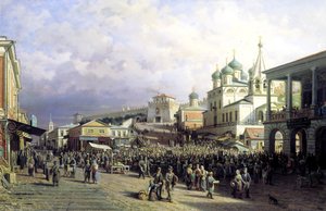 ニジニノヴゴロドの市場、1872年。 作： Pjotr ​​​​Petrowitsch Wereschtschagin