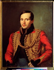 ポートレート・デュ・ポエテ・ミハイル・レールモントフ (1814-1841) (詩人 M レールモントフの肖像) - ピョートル・エフィモヴィッチ・ザボロツキー (ザボロツキー) (1803-1866)、ウイール・シュル・カートン 作： Pyotr Yefimovich Zabolotsky