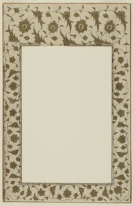 花をモチーフにしたステンシルの原稿枠 作： Qajar School
