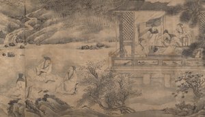 1607 年にオーキッド パビリオンに集まった詩人。 作： Qian Gong