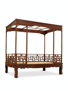 Huanghuali 6ポスト天蓋付きベッド、Jiazichuang Qing王朝（木）（469035も参照） 作： Qing Dynasty Chinese School