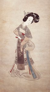 中国の貴婦人」任卿作（絹本画 作： Qing Dynasty Chinese School