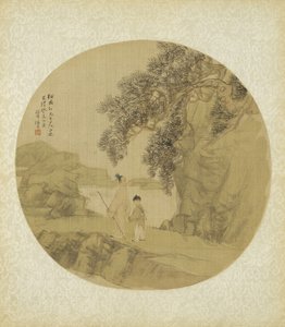 人物のいる風景、1883 作： Qing Dynasty Chinese School