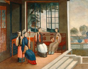 音楽家たち 1800年頃 油彩・カンヴァス 作： Qing Dynasty Chinese School