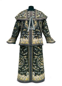 珍しい帝国の警備員の儀式用制服、乾隆帝-嘉慶時代（1736-1820）（シルクサテン）（992766-7も参照） 作： Qing Dynasty Chinese School