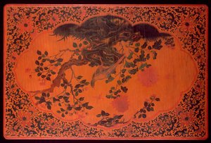 テーブルトップ、康西時代（1662-1722）（漆木材と麻布）（272135も参照） 作： Qing Dynasty Chinese School