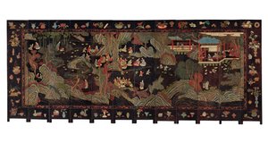 12倍のコロマンデルスクリーン、18世紀 作： Qing Dynasty Chinese School
