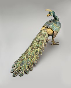 七宝焼の孔雀形の香炉 作： Qing Dynasty   Qianlong Period Chinese School