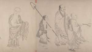十六羅漢、16世紀。 作： Qiu Ying