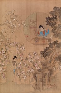 庭の女 - 円形の窓の女 作： Qiu Ying