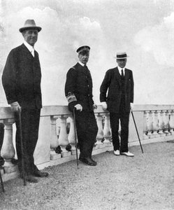 1908年、ギリシャ国王ジョージ1世とケッペル提督、ハウ卿、ギリシャ、コルフ島。