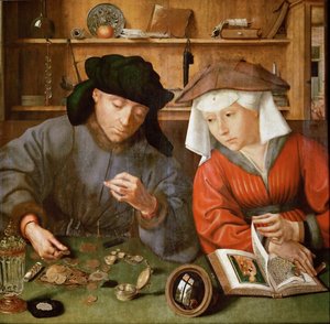 貸金業者と彼の妻 作： Quentin Massys or Metsys